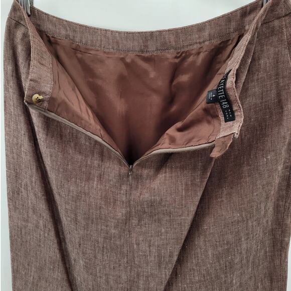 LaFayette 148 Long Sleeve Linen Single Breasted Jacket Midi Skirt‎ Set Lady Suit - Picture 8 of 16